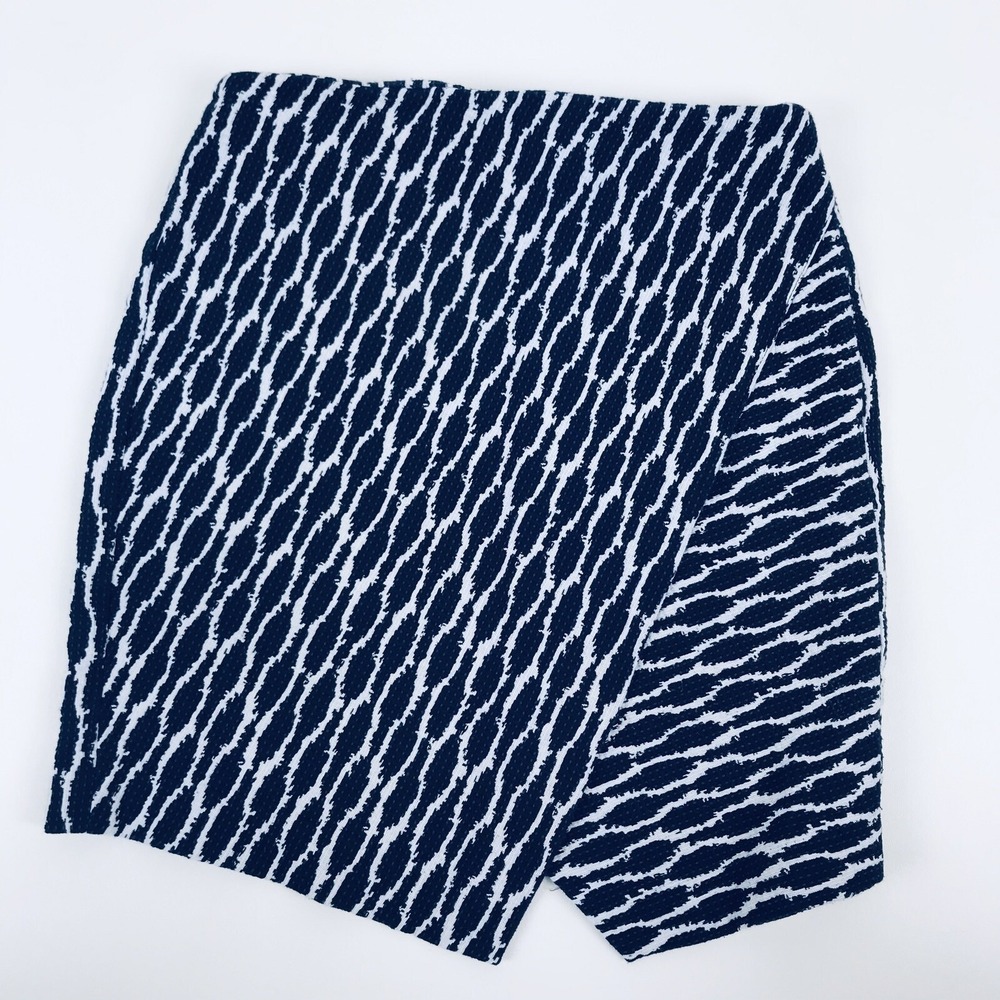 Ann Taylor Loft Mini Skirt Blue Asymmetrical Split Front‎ Womens Size S